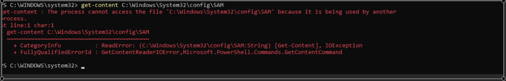 Failed to extract SAM database